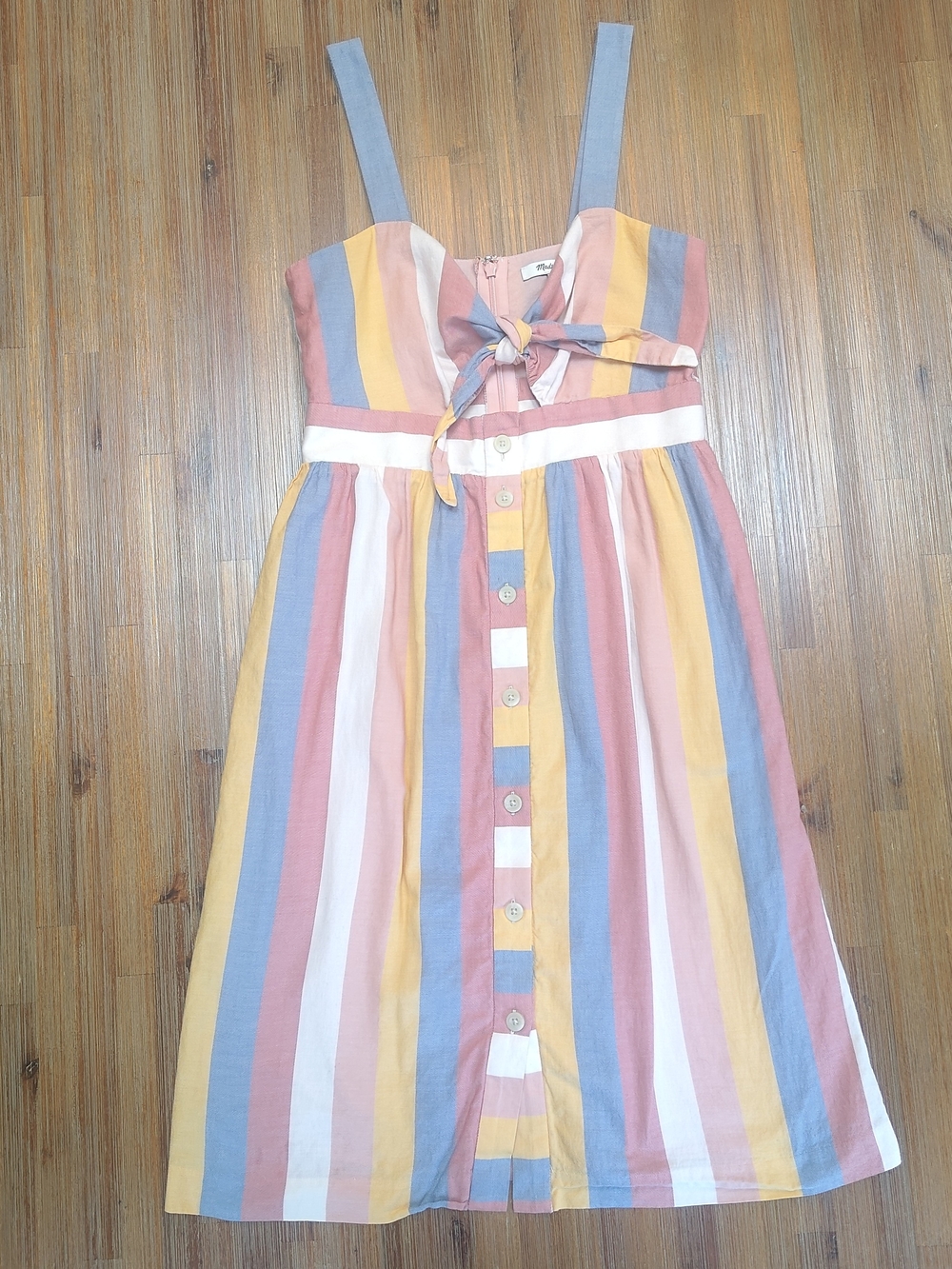 Madewell Girls Multicolor Striped Tie-Front Sundress